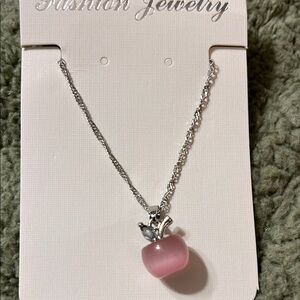 Pink Apple Pendant Necklace